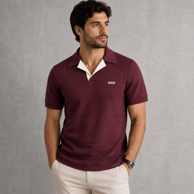 Maroon Drop Needle Polo
