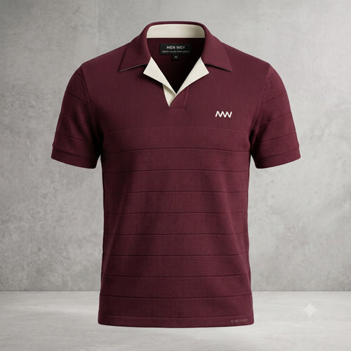 Maroon Drop Needle Polo