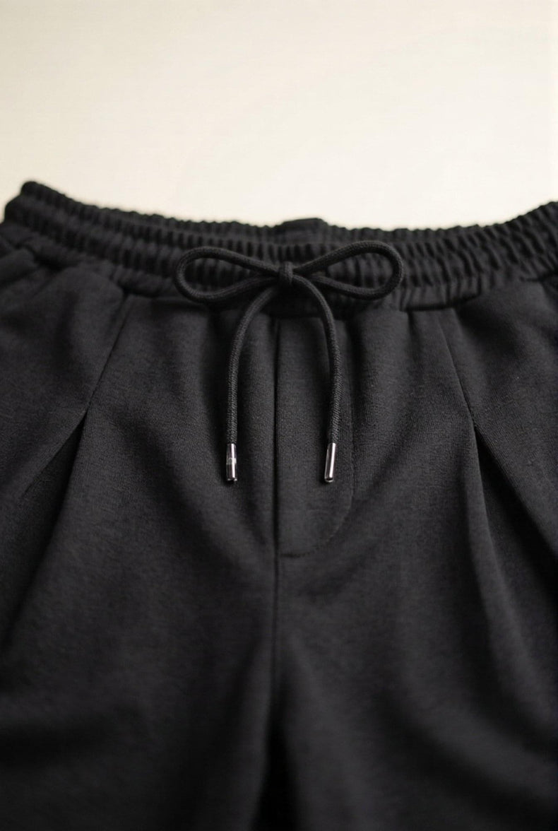 MENWEY Urban Fit Jogger Trousers – Black – waistband and drawstring detail