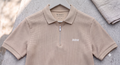 Sand Cotton Thermal Zip Polo